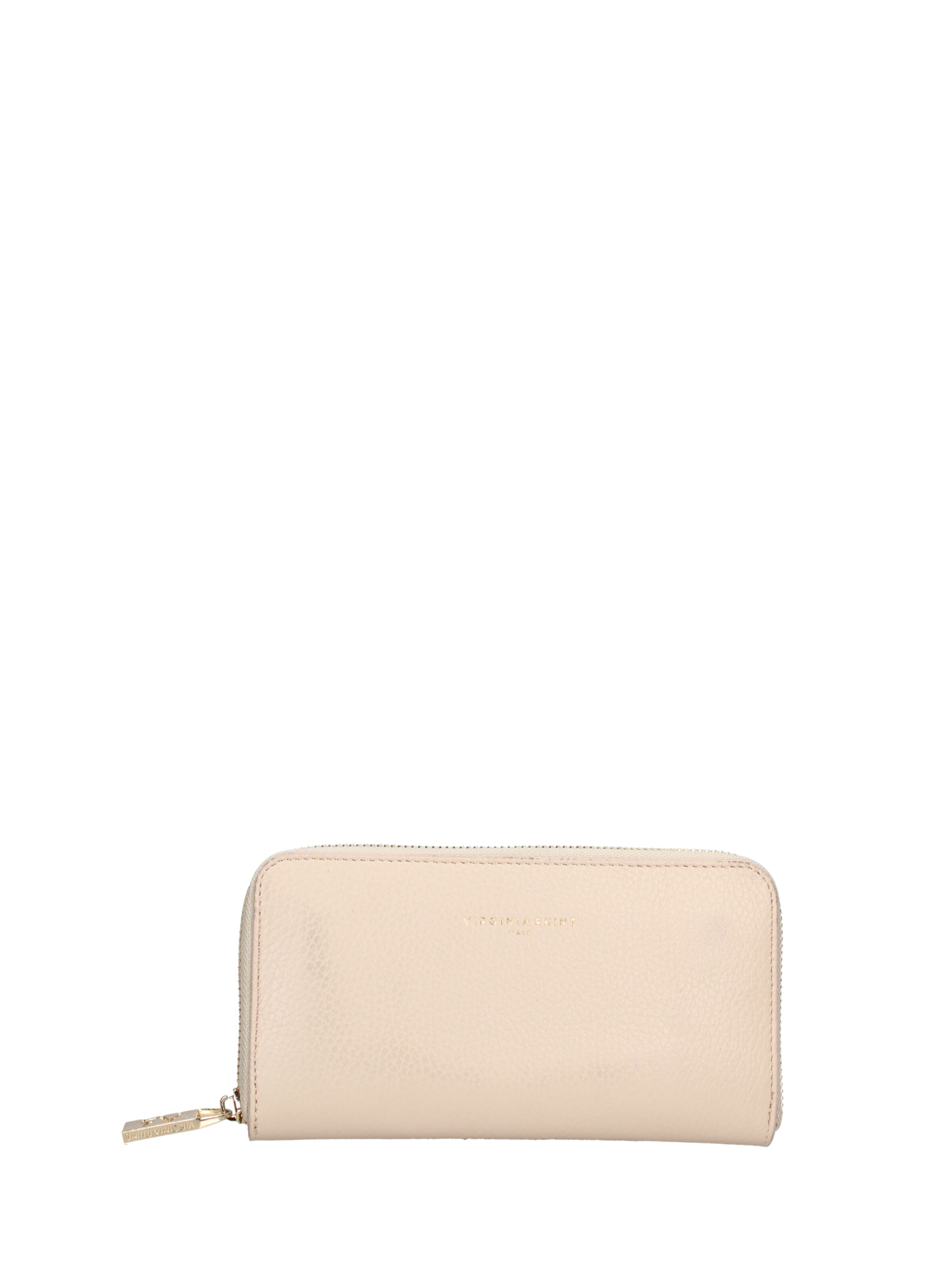 Portamonete 'Portafoglio donna pelle dollaro con zip 20x10 cm' di Virginia Rhinè in beige: frontale