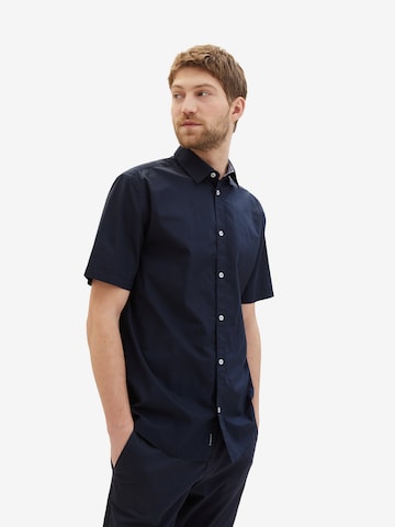 TOM TAILOR Comfort fit Button Up Shirt in Blue