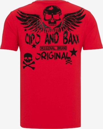 CIPO & BAXX T-Shirt 'Totenkopf Flügel' in Mischfarben