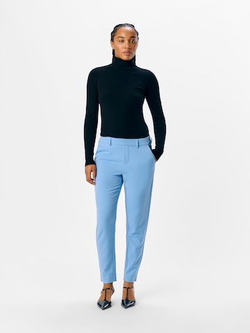 OBJECT Slim fit Pleat-Front Pants 'OBJLISA' in Blue