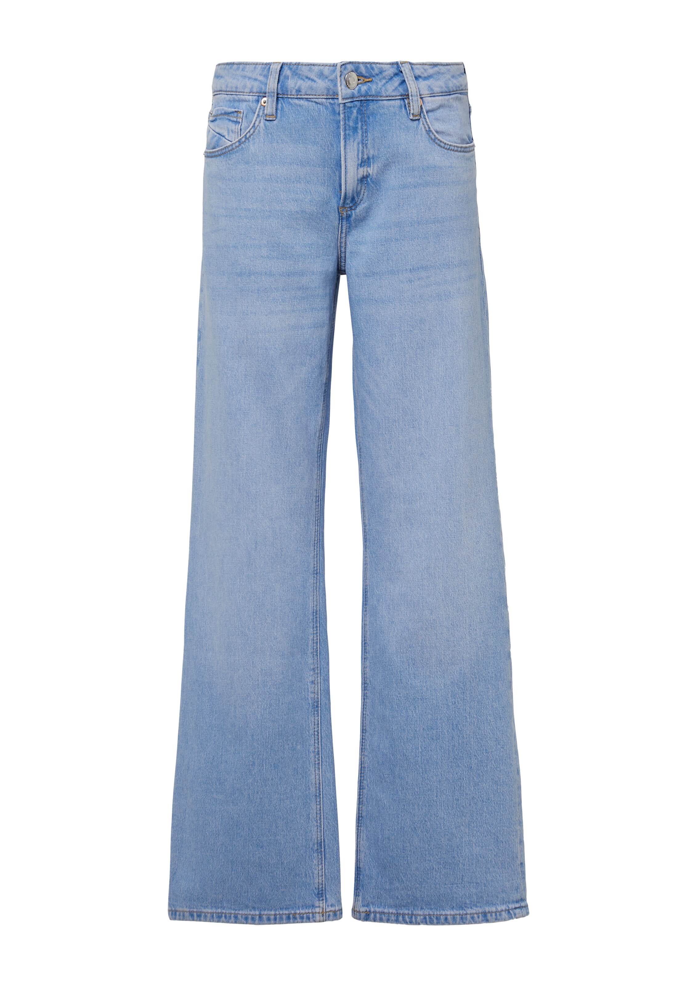 QS Wide leg Jeans in Blauw: voorkant