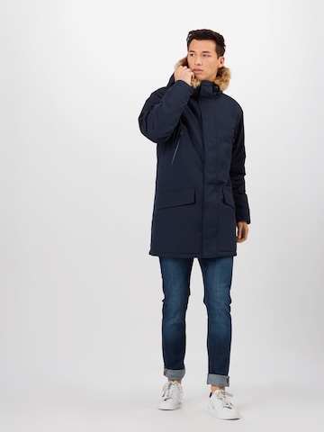 LEVI'S ® Regular Fit Vinterparkas 'Woodside Long Utility Parka' i blå