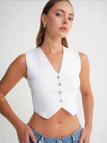 MixRay Gebreide bodywarmer in Wit