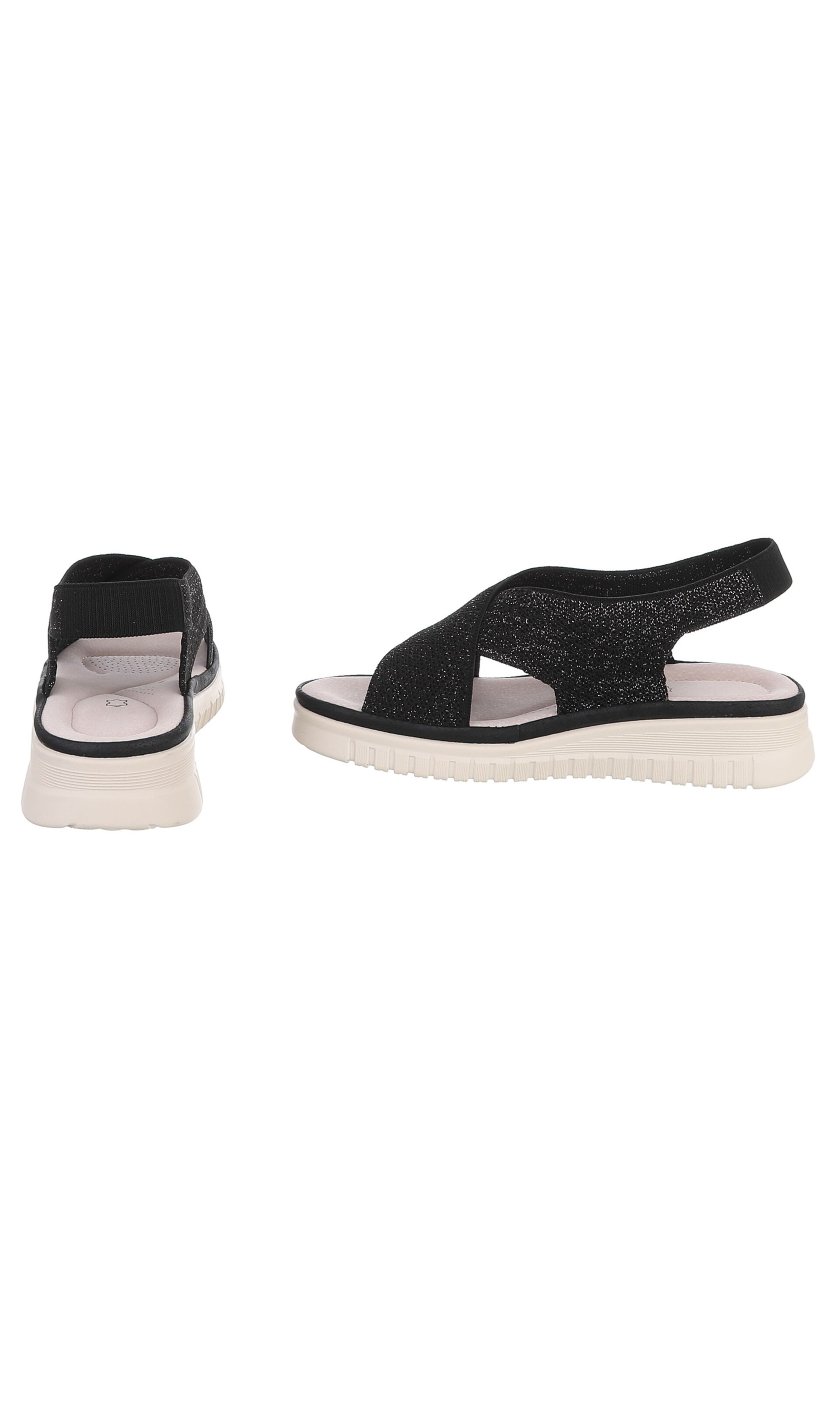 Ital-Design Strap Sandals in Black