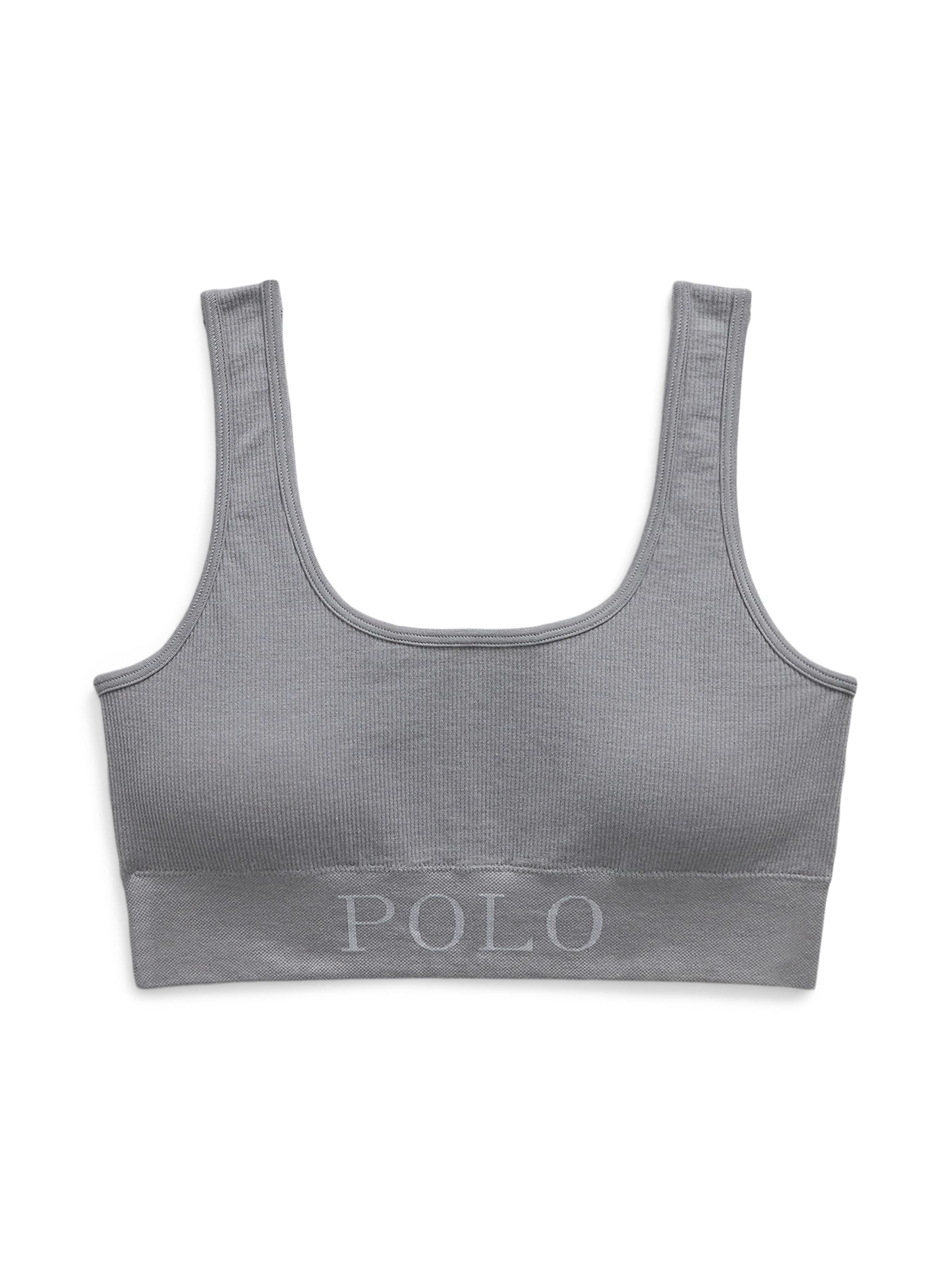 Bustier Soutien-gorge ' Ribbed Seamless ' Polo Ralph Lauren en gris : devant