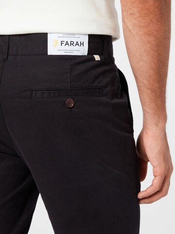 FARAH Regular Chinohousut 'Hawk' värissä musta