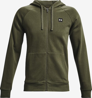 UNDER ARMOUR Athletic Zip-Up Hoodie in Green: front