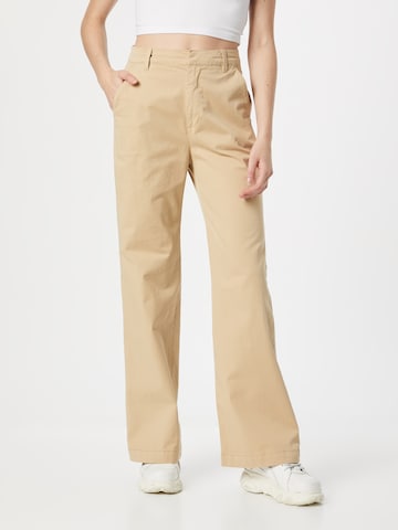 GAP Wide leg Broek in Beige: voorkant