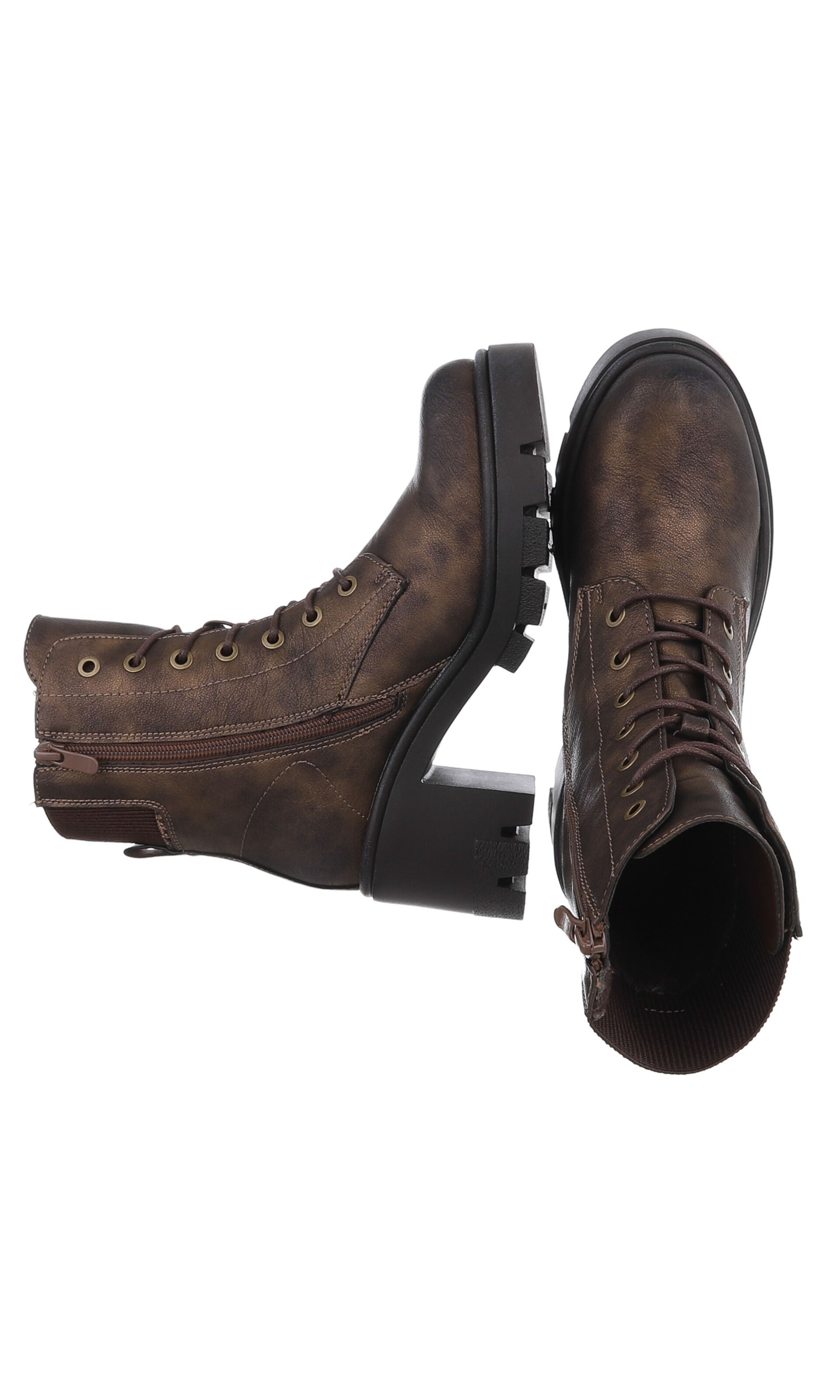 Ital-Design Schnürstiefelette in Braun