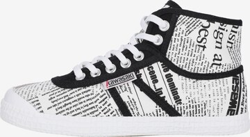 KAWASAKI Sneakers hoog 'News paper' in Wit