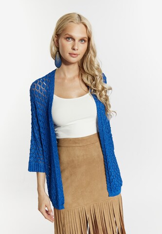 IZIA Gebreid vest in Blauw: voorkant