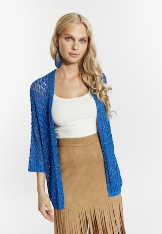 IZIA Gebreid vest in Blauw: voorkant