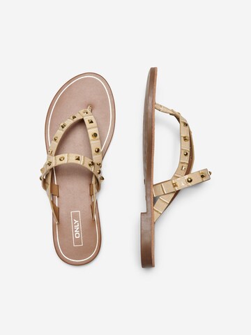 ONLY T-Bar Sandals 'Melly' in Beige