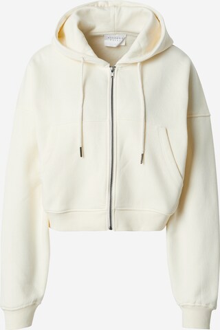 SISTERS POINT Zip-Up Hoodie 'HIKE' in White: front