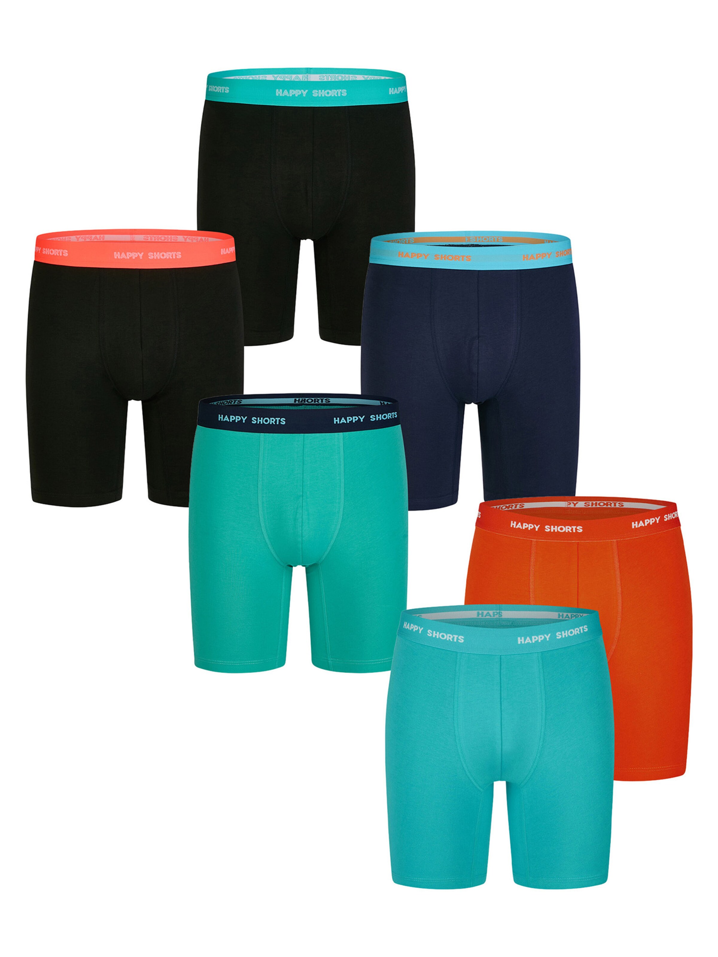 Happy Shorts Langer Boxer ' Prints ' in L in schwarz, Produktansicht