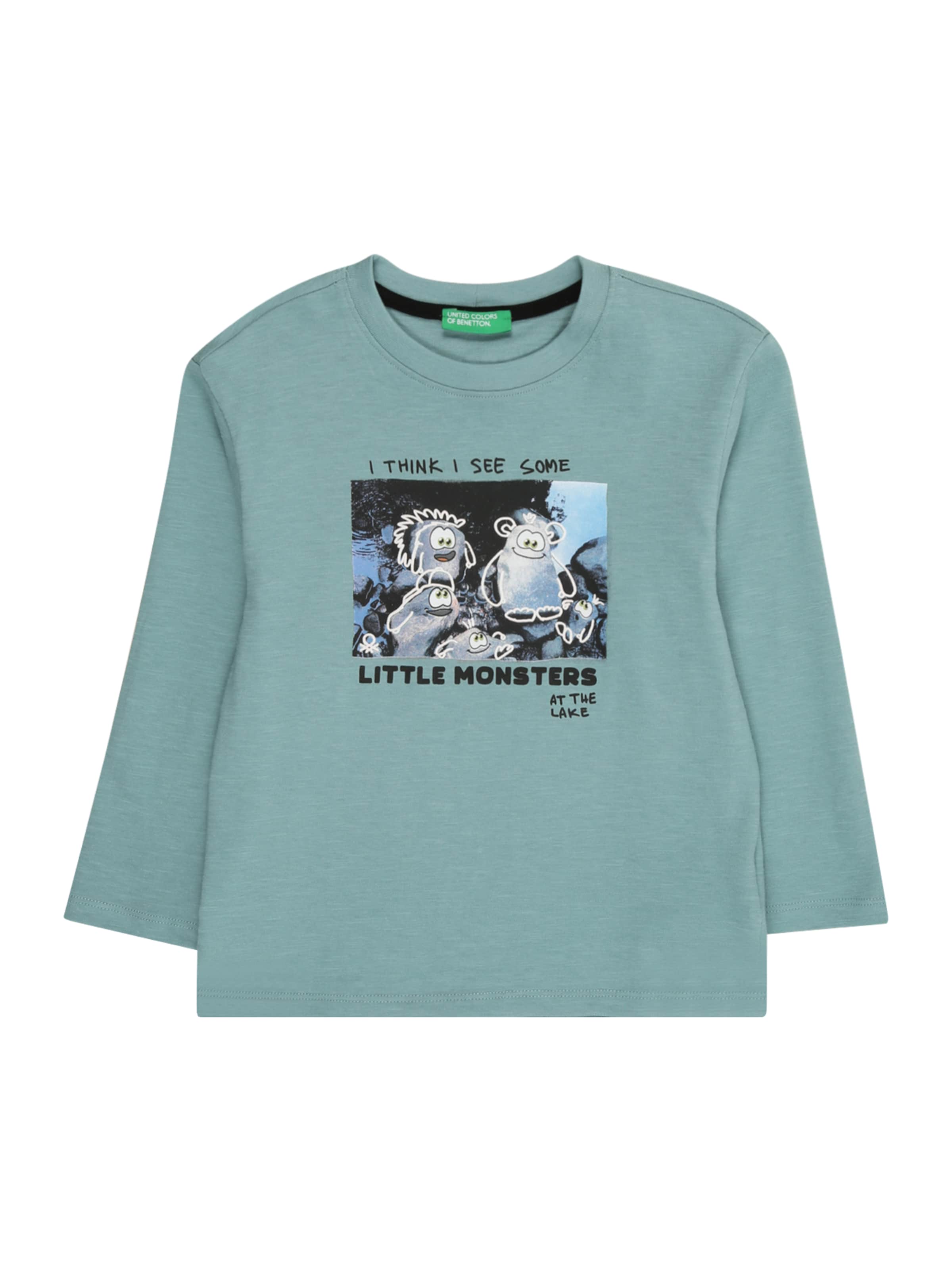 UNITED COLORS OF BENETTON T-Krekls, krāsa - debeszils / zaļš / melns / gandrīz balts, Preces skats