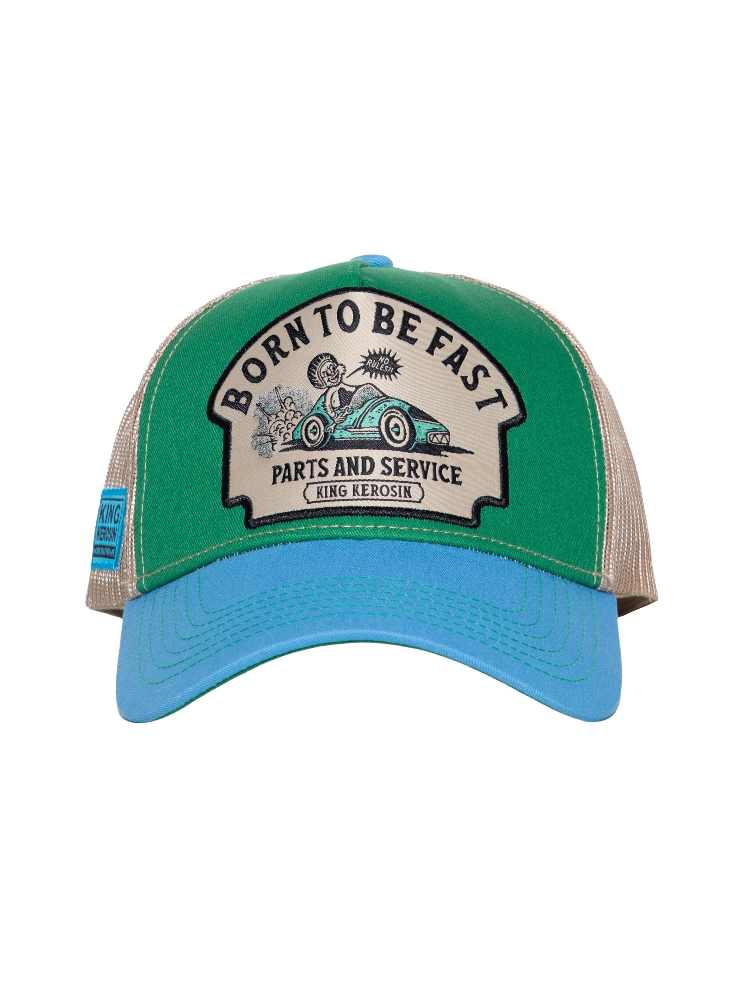 King Kerosin Cap 'Born to be fast' in Green: front