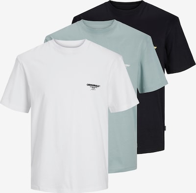 JACK & JONES Koszulka 'BORA' w kolorze miętowy / czarny / białym, Podgląd produktu