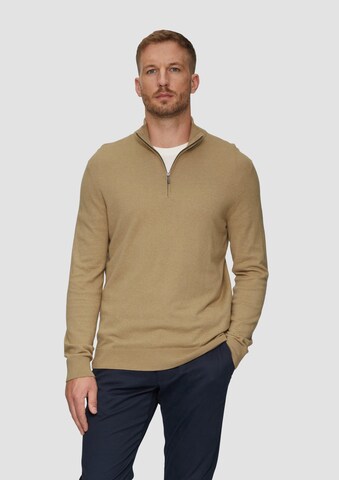 s.Oliver BLACK LABEL Pulover | rjava barva: sprednja stran
