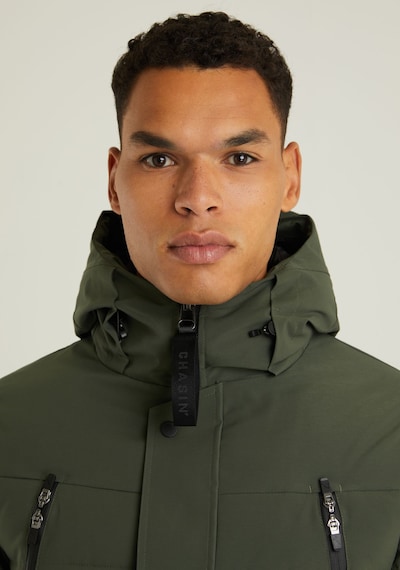 CHASIN' Winterparka 'Explorer Tech' in dunkelgrün, Produktansicht