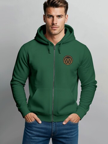 Neverless Sweatjacke 'Bäume Badge'‌‌‌ in Grün