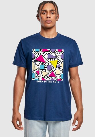 Mister Tee Shirt 'Geometric Retro' in Blauw: voorkant