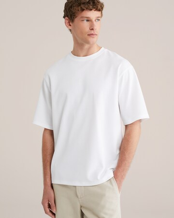 T-Shirt 'Boxy' WE Fashion en blanc : devant