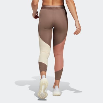 Skinny Pantaloni sport 'Techfit Colorblock' de la ADIDAS PERFORMANCE pe maro