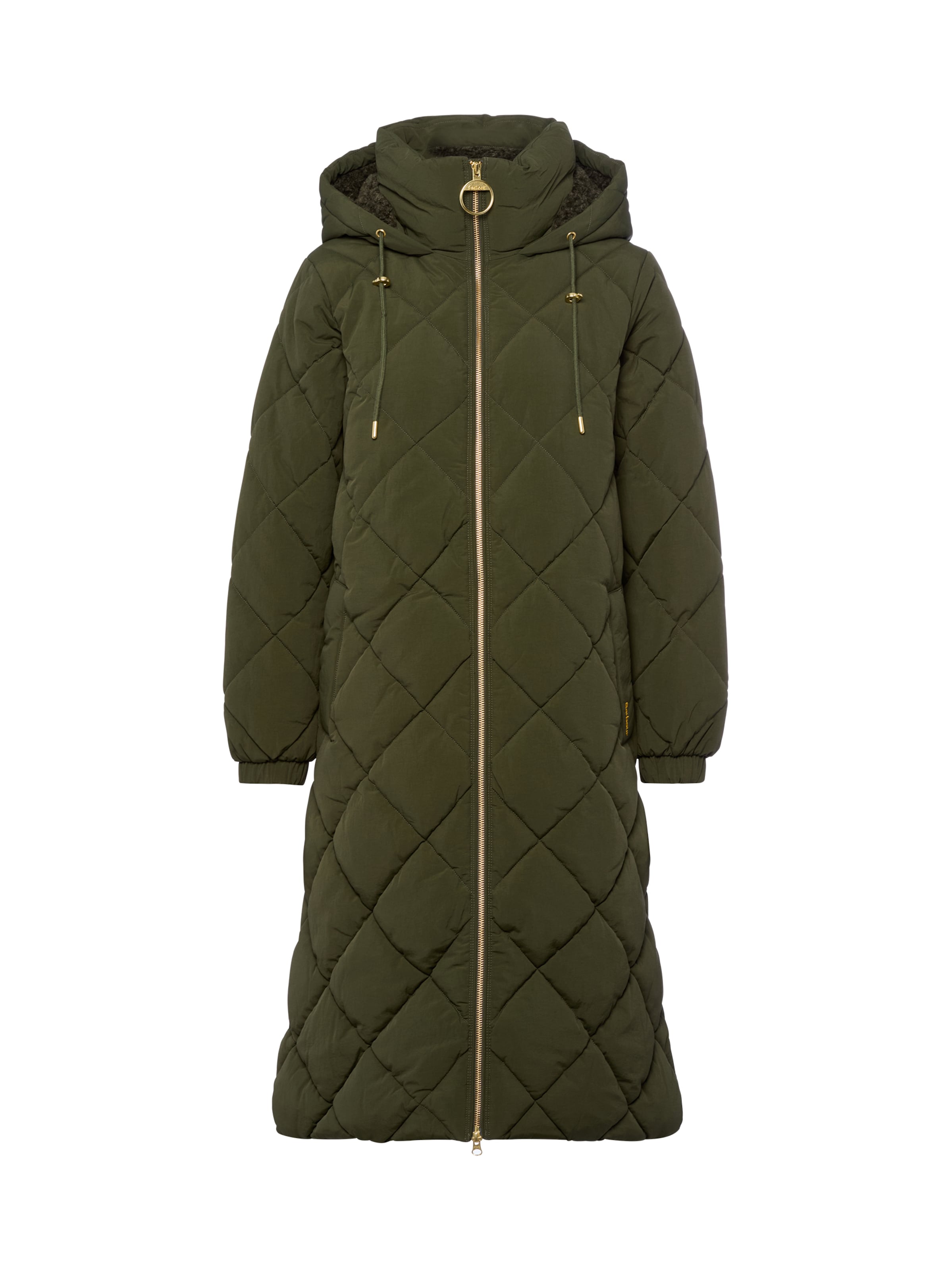 Barbour Steppmantel ' Kirkton ' in Grün: Vorderseite