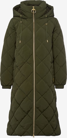 Barbour Steppmantel ' Kirkton ' in Grün: Vorderseite