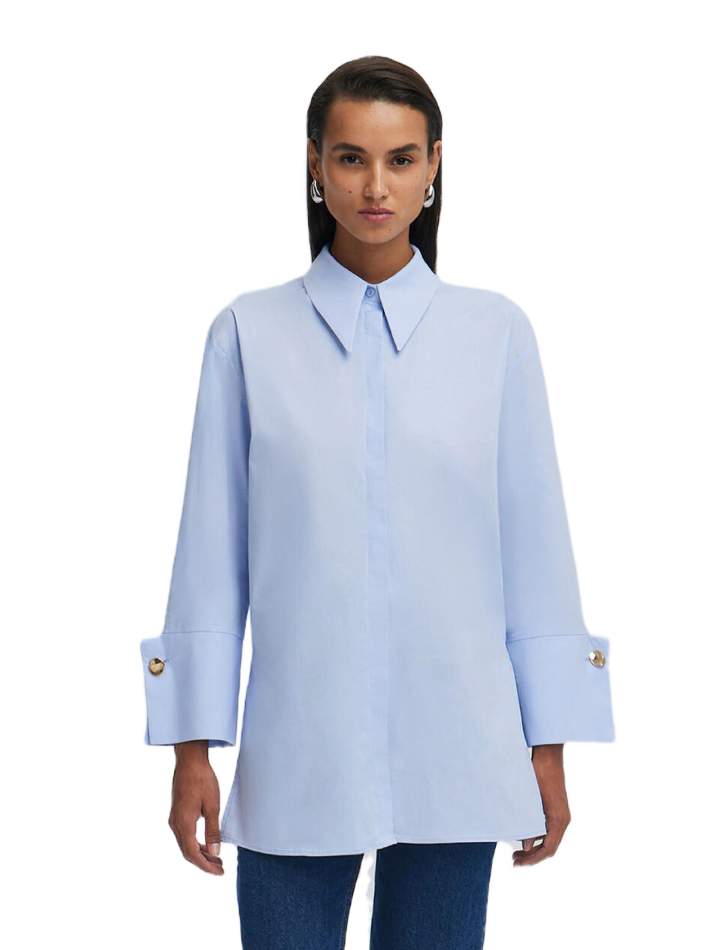 Touche Prive Klederdracht shirt in Blauw: voorkant