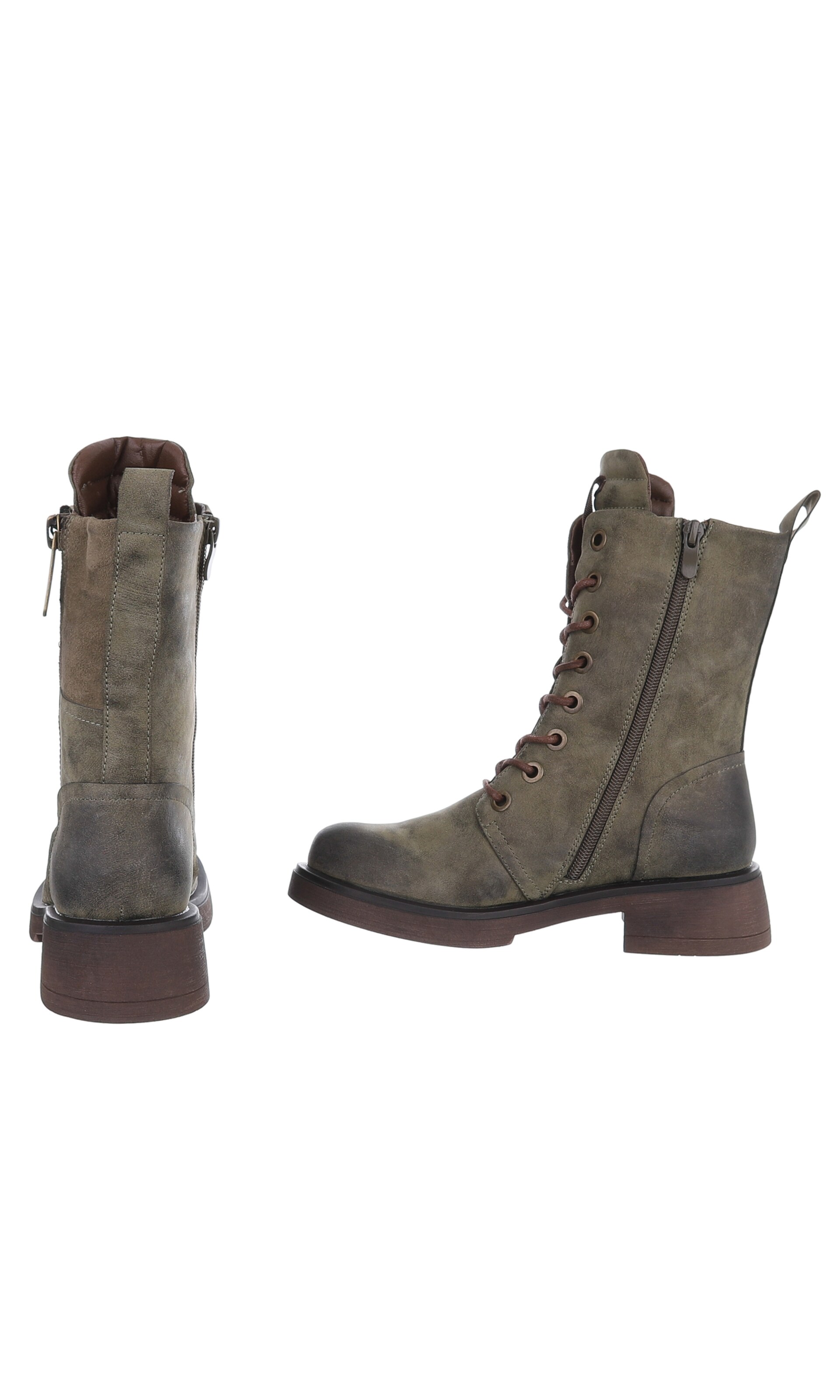 Ital-Design Schnürstiefelette in Grün