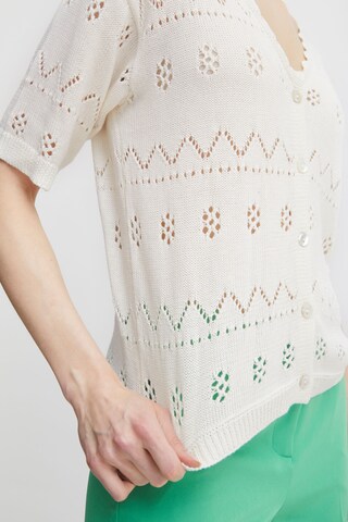 ICHI Knit cardigan 'LALUHA CA2' in White