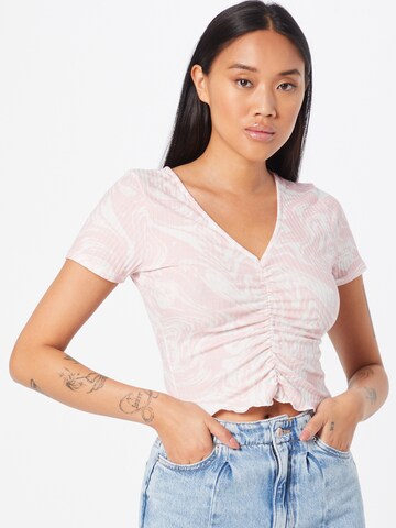 NEW LOOK Shirt 'MARBLE' in Pink: front