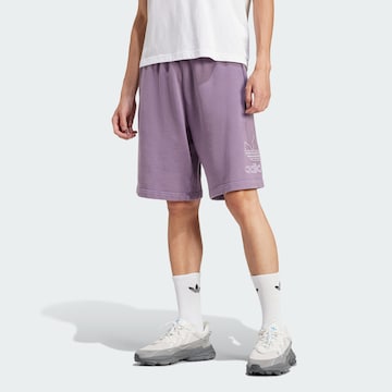 ADIDAS ORIGINALS Loosefit Παντελόνι 'Adicolor Outline Trefoil' σε λιλά: μπροστά