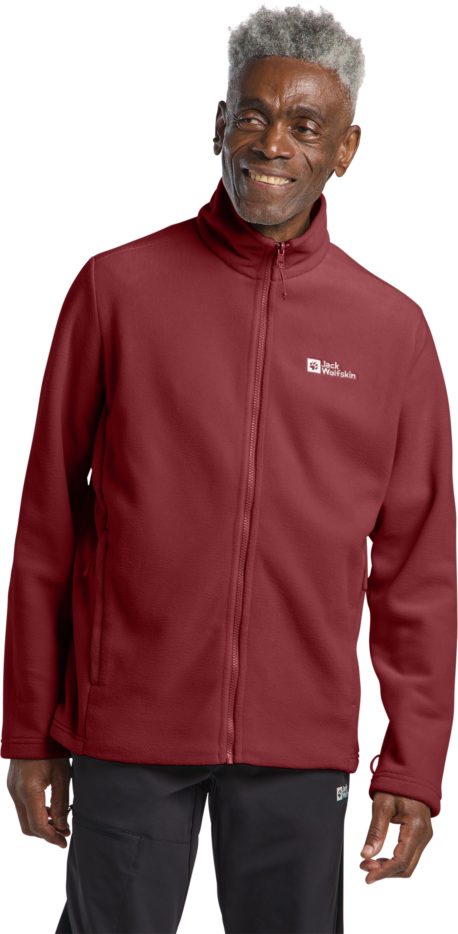 JACK WOLFSKIN Athletic Fleece Jacket 'Winterstein' in Red: front