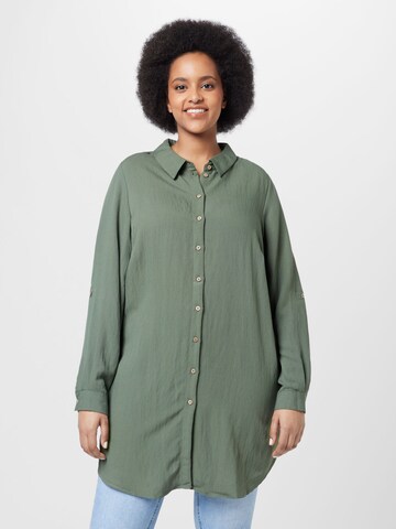 Camicia da donna 'MACY' di Zizzi in verde: frontale