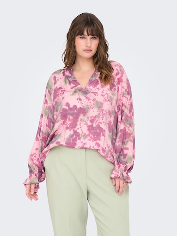 ONLY Carmakoma - Blusa 'CARPensa' en rosa: frente