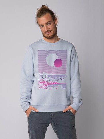 Felpa ' Sun and Moon Skyline ' di Watapparel in blu: frontale