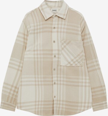 Pull&Bear Button Up Shirt in Beige: front