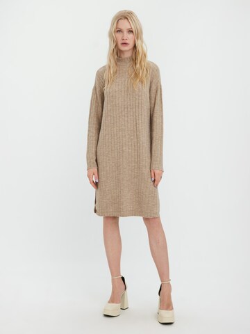 VERO MODA Knitted dress 'LULU' in Brown: front