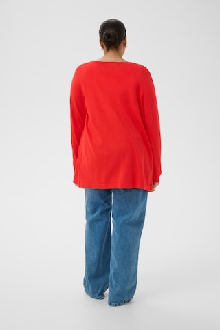 KAFFE CURVE Knit cardigan 'KCfarsia' in Red