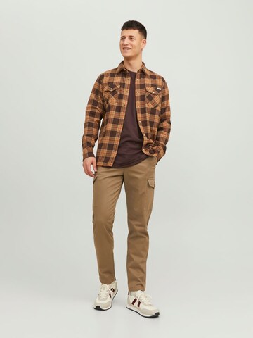 JACK & JONES Slim Fit Hemd 'Sheridan' in Braun