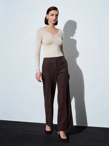 Wide Leg Pantalon Dilvin en marron