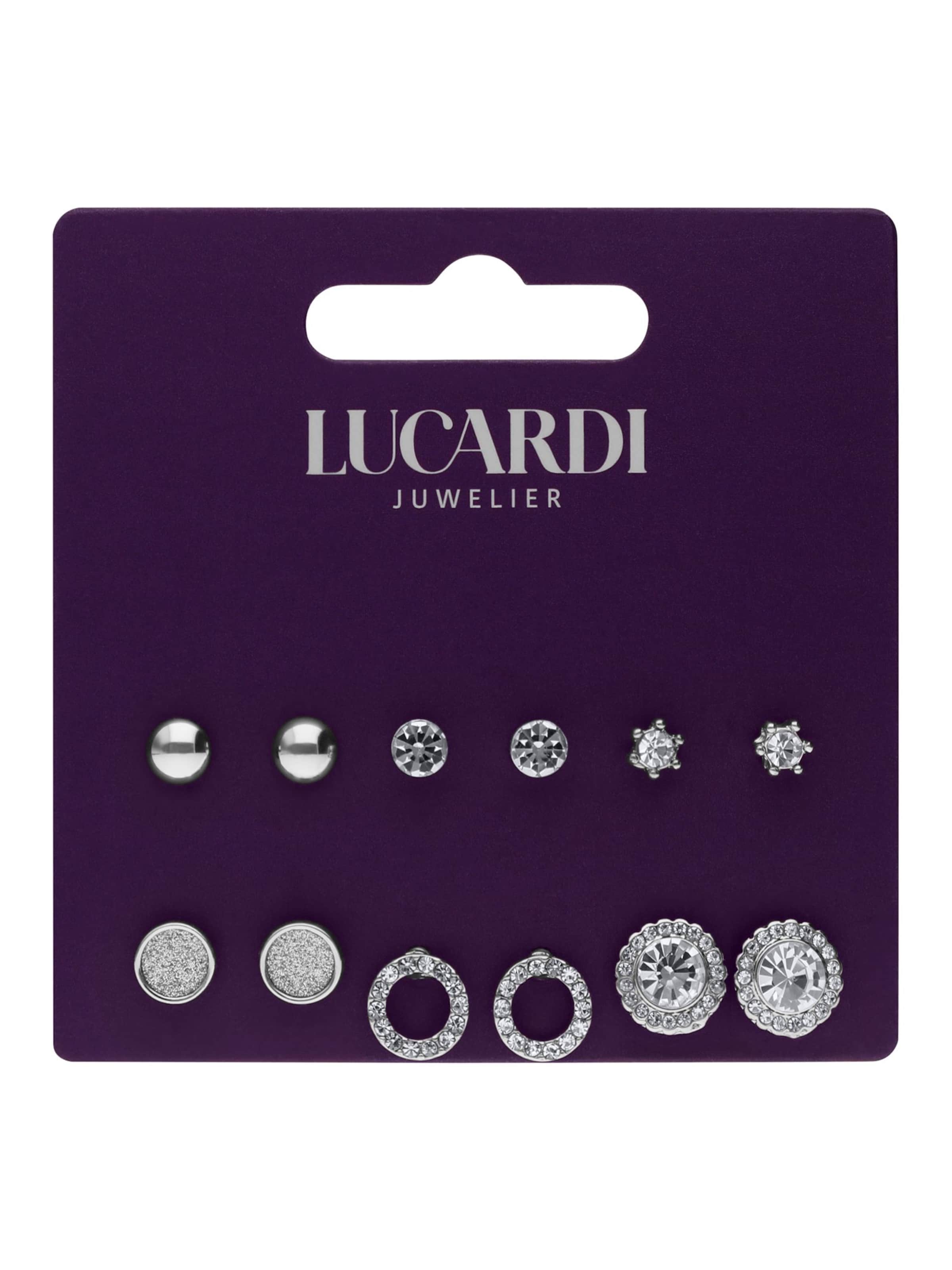 Lucardi Oorbellen 'Statement' in Zilver: voorkant