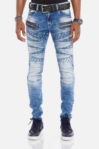 CIPO & BAXX Slimfit Jeans in Blauw: voorkant