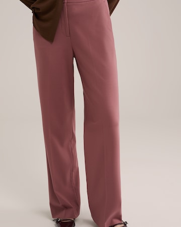 WE Fashion Regular Trousers with creases in Pink: front