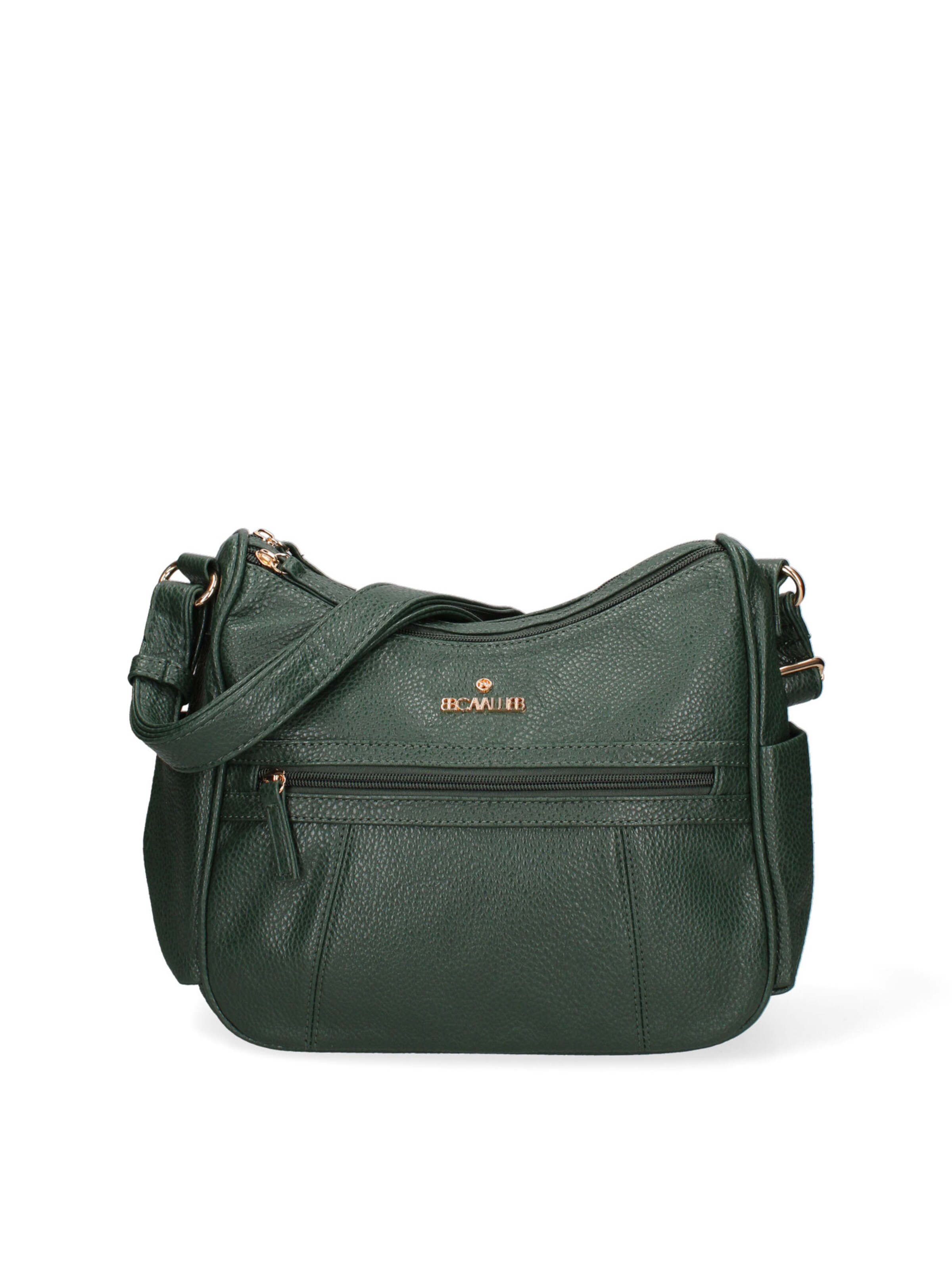 Borsa a tracolla 'Borsa a Tracolla Donna B Cavalli Ecopelle Zip Tasche Multiple 28x24cm' di B. Cavalli in verde: frontale
