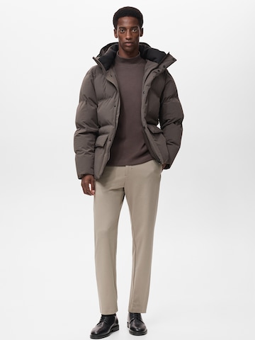 MANGO MAN Zimní bunda 'Noruega' – hnědá