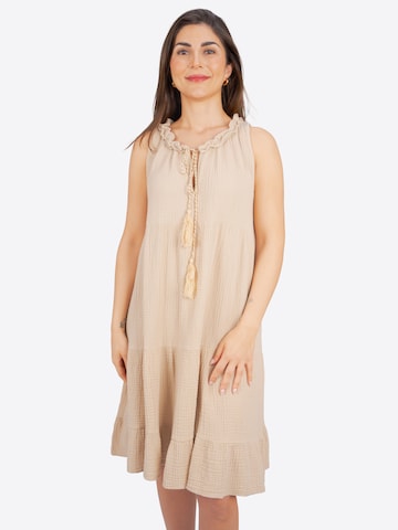 Robe d’été Seasons of April en beige : devant